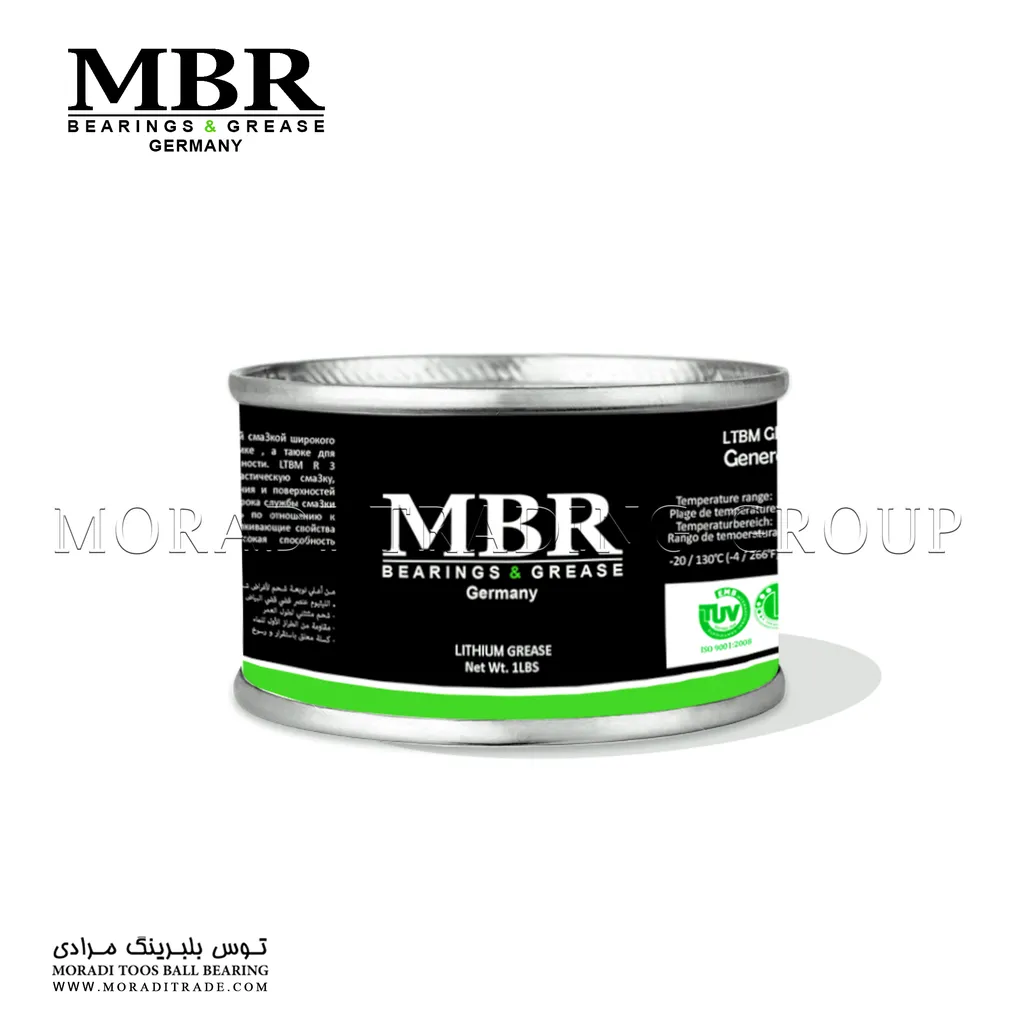 گریس نسوز شیشه‌ای HV لیتیومی MBR وزن 500 گرم | روانکاری با دوام و شفافیت بالا